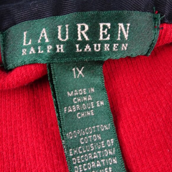 Lauren Ralph Lauren Red Jacket with Gold Clasp Closure & Pockets Size 1X - Picture 7 of 9